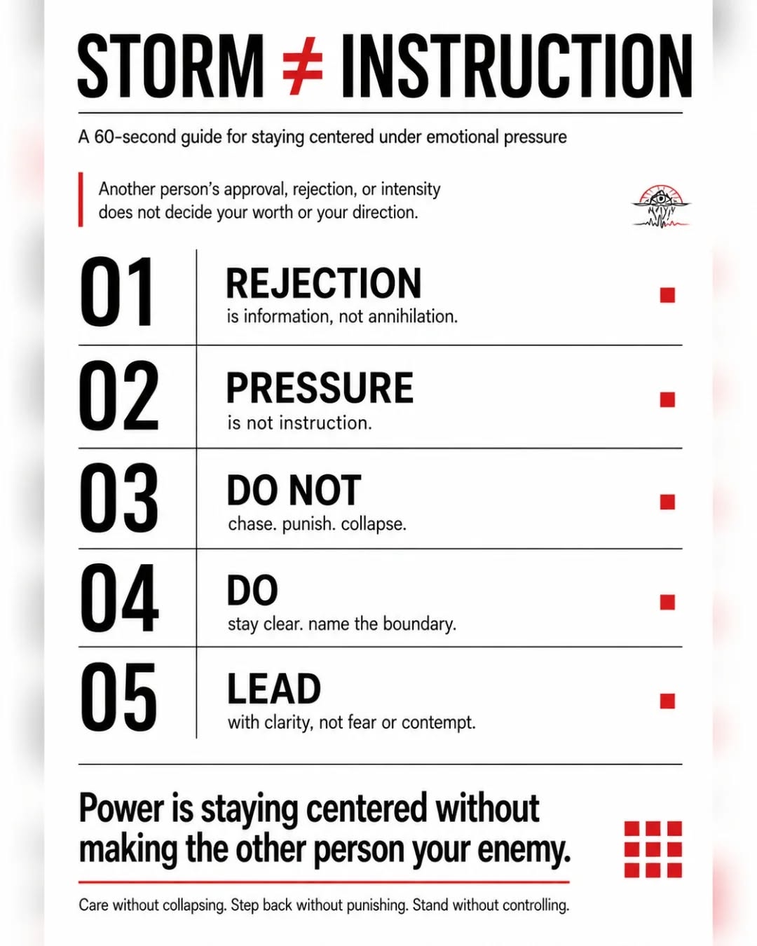 PRESSURE IS NOT INSTRUCTION