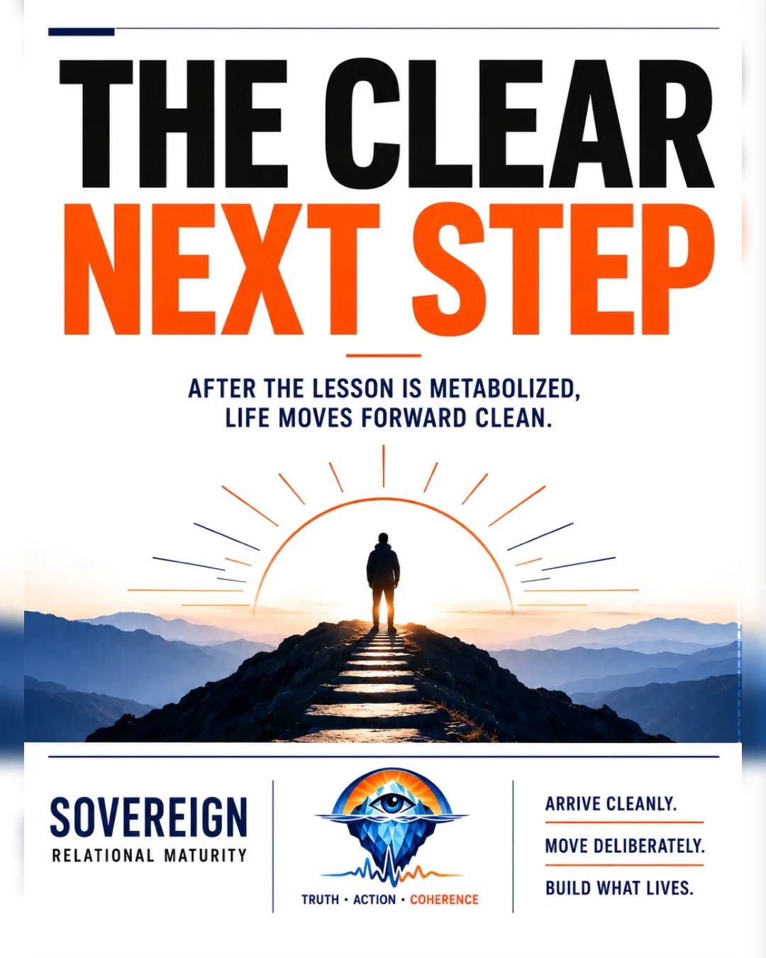 THE CLEAR NEXT STEP — frame 1 of 2